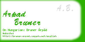 arpad bruner business card