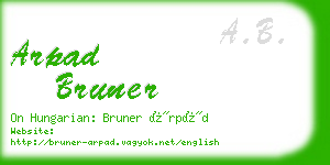 arpad bruner business card